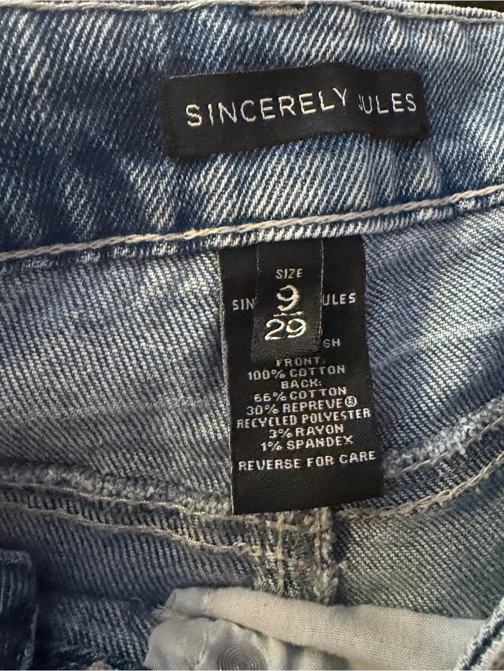 Sincerely Jules Denim Jorts Size 29 Longline Bermuda Shorts Raw Hem High Rise